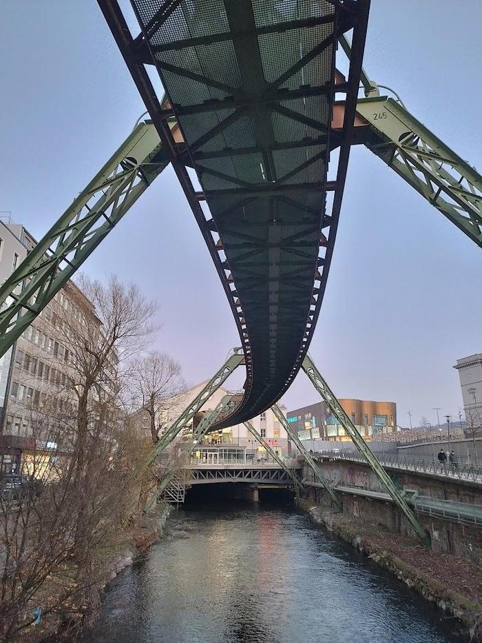 Looking down river at Wuppertal station