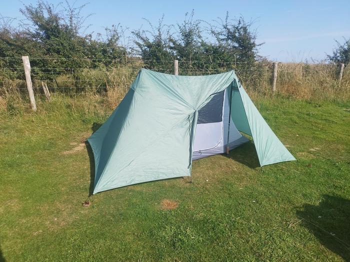 Pitched tent